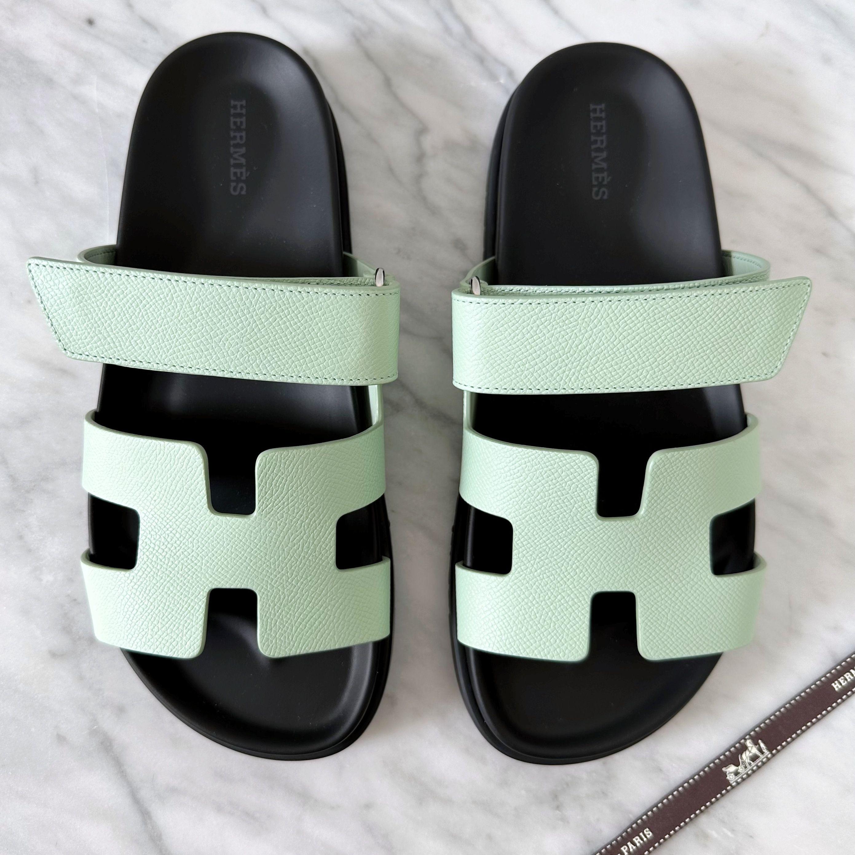 Hermes Vert Jade Chypre Sandals