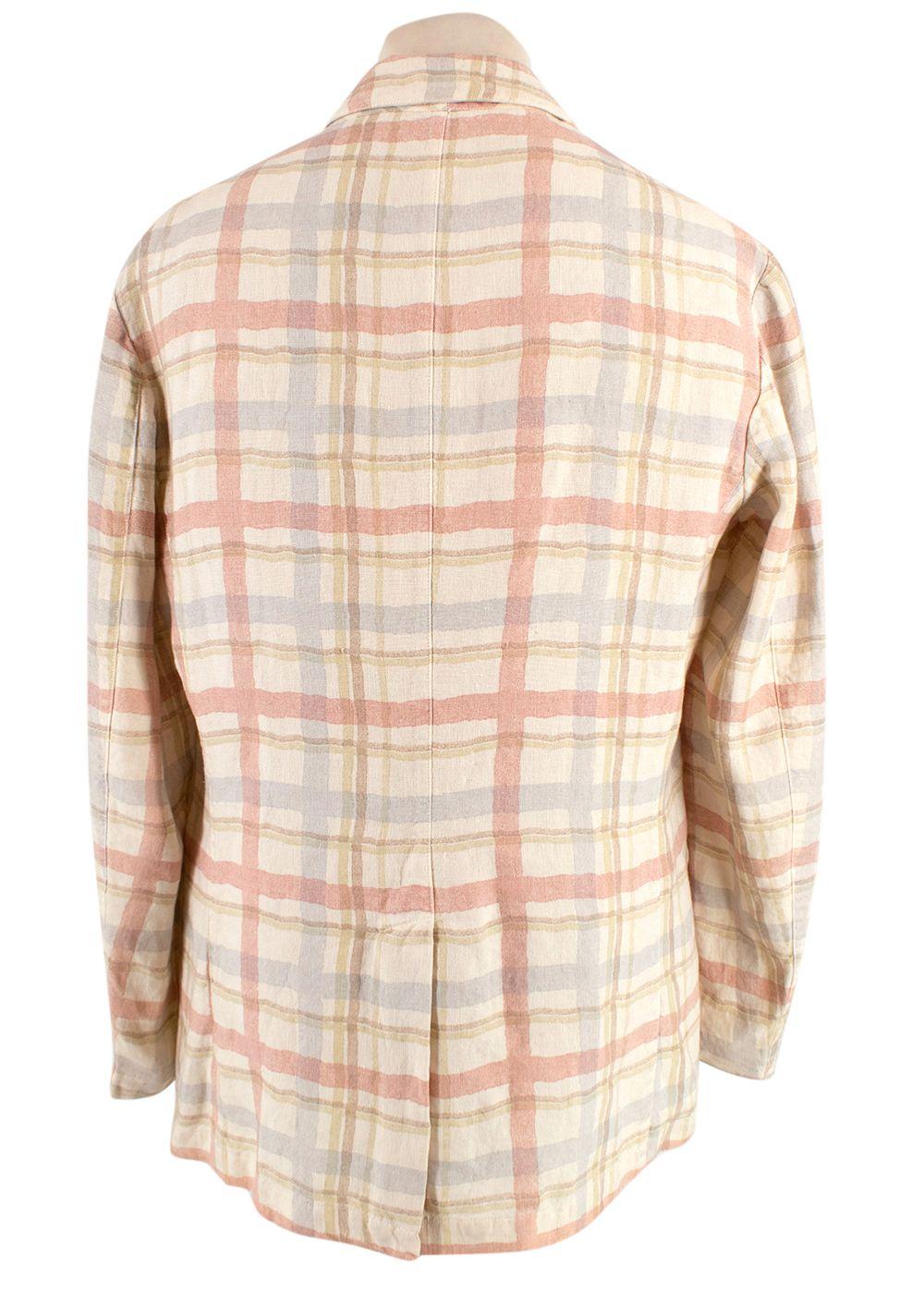 Etro Pastel Checked Linen Blazer
