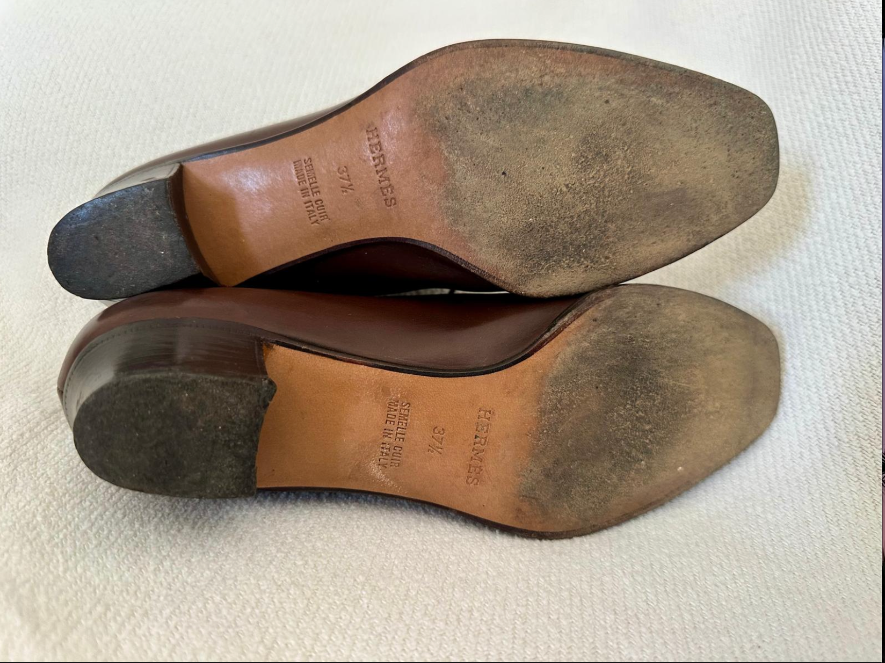 Hermes Vintage Tan Leather Brogues