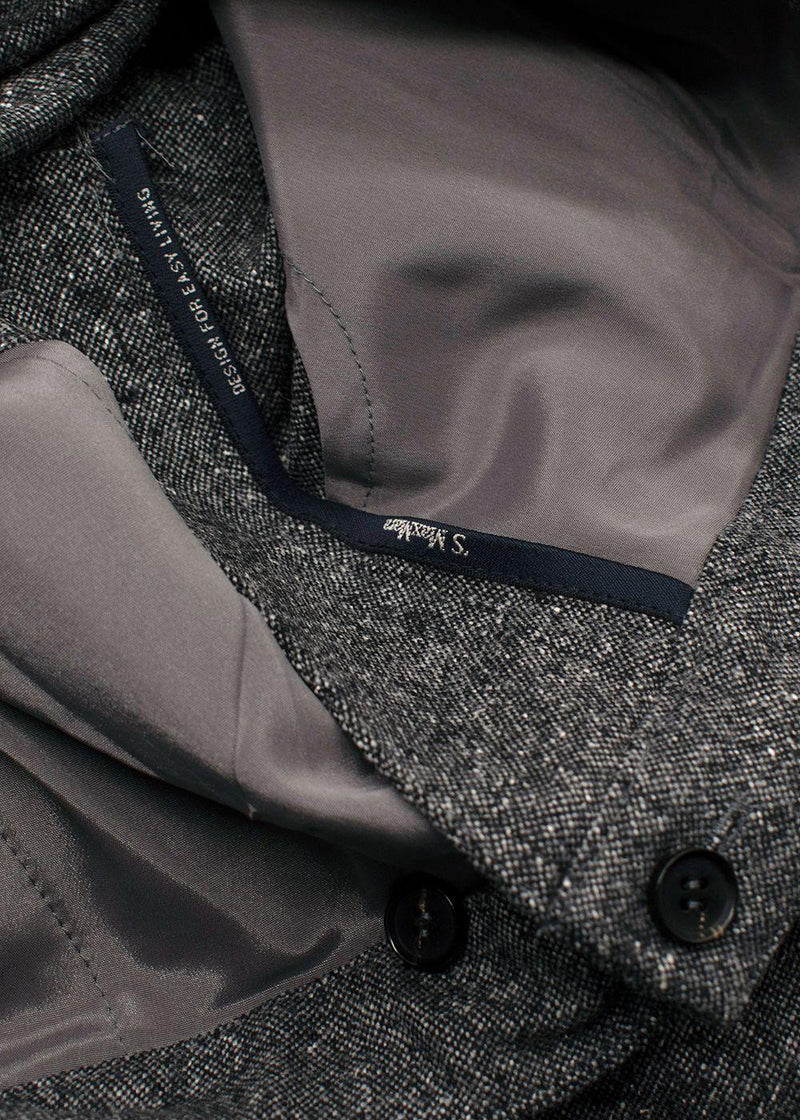 S Max Mara Grey Wide Leg Wool Trousers