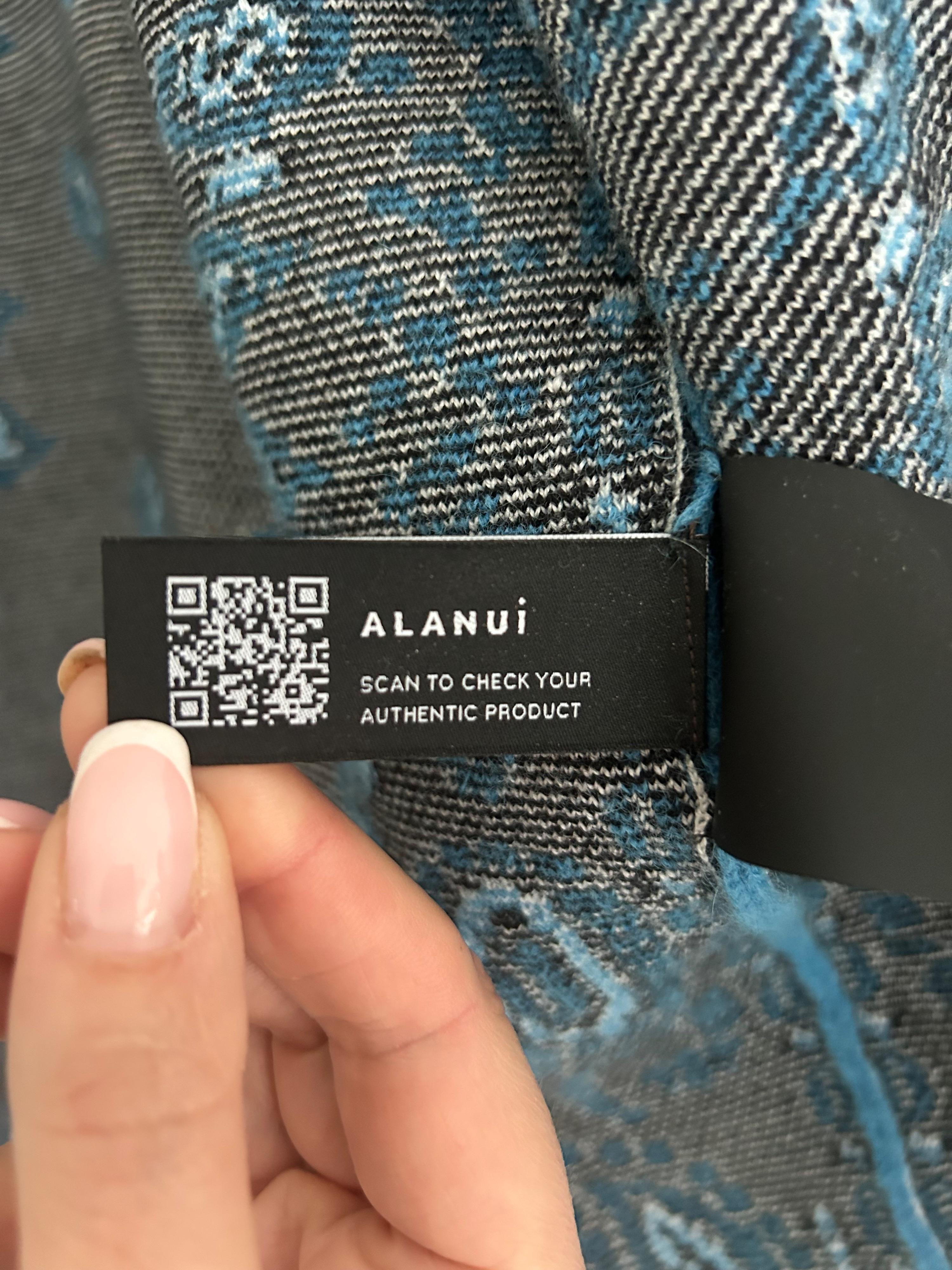 Alanui Blue Bandana Print Wool Cardigan