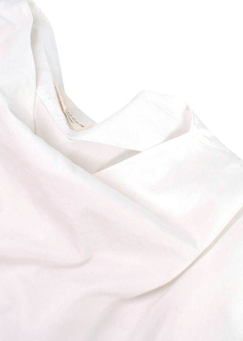 Nili Lotan white wide poplin top