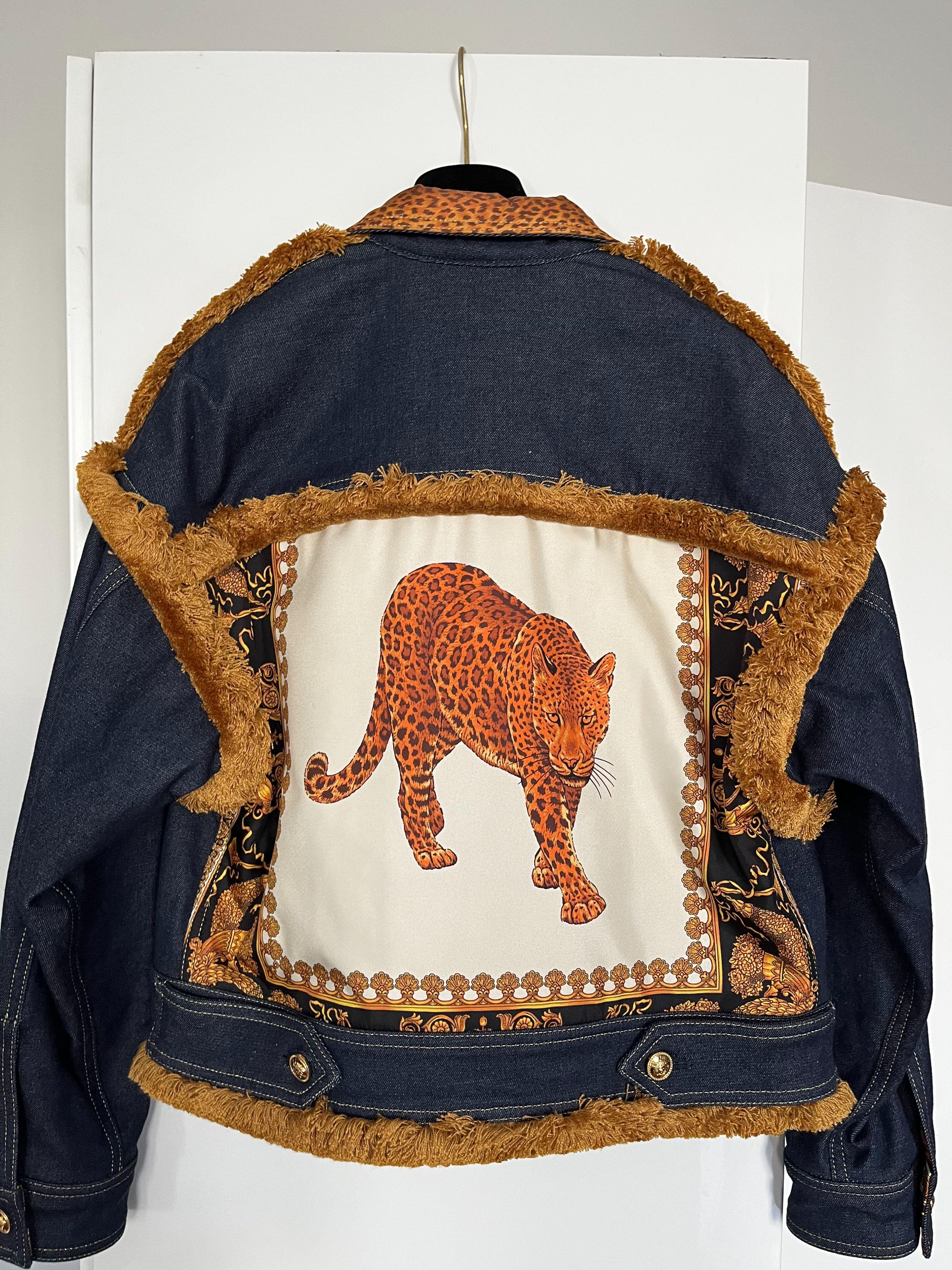 Tribute Denim & Baroque Print Jacket