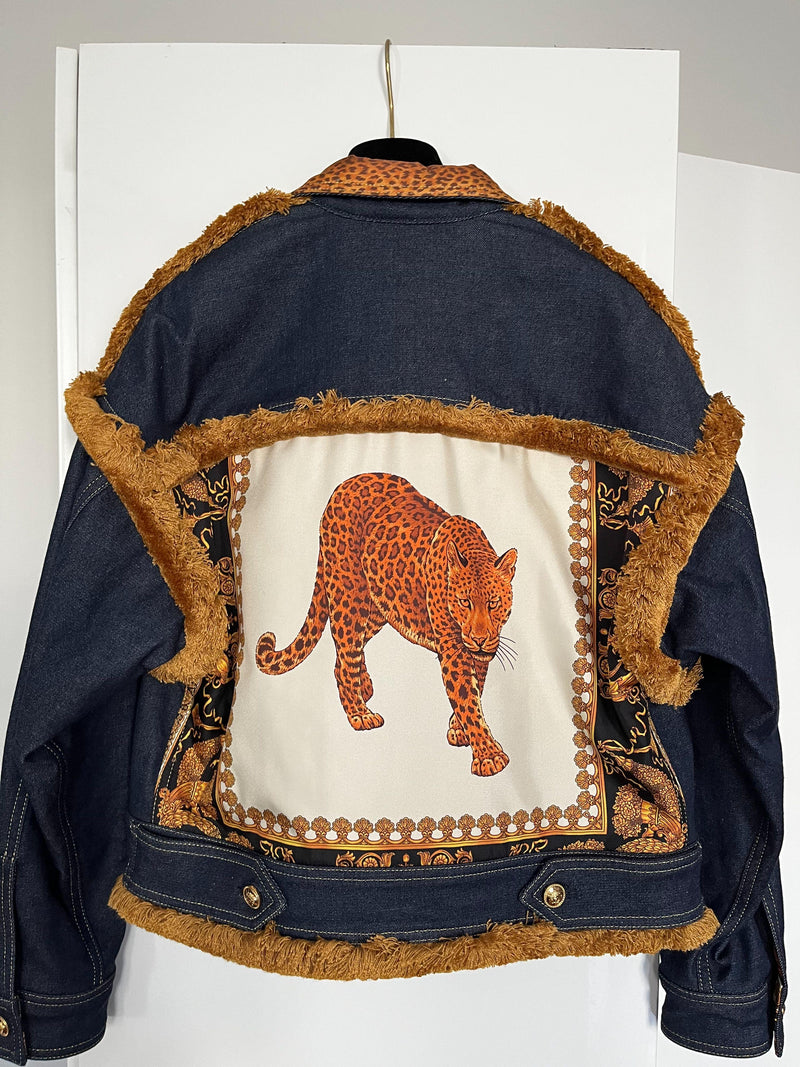 Tribute Denim & Baroque Print Jacket