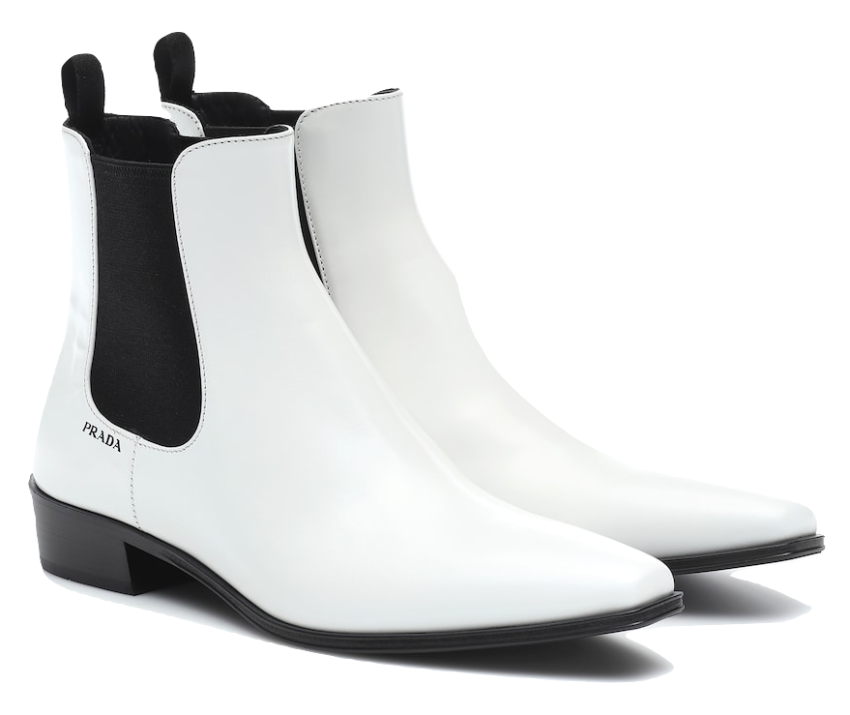 Prada White Leather 30 Ankle Boots