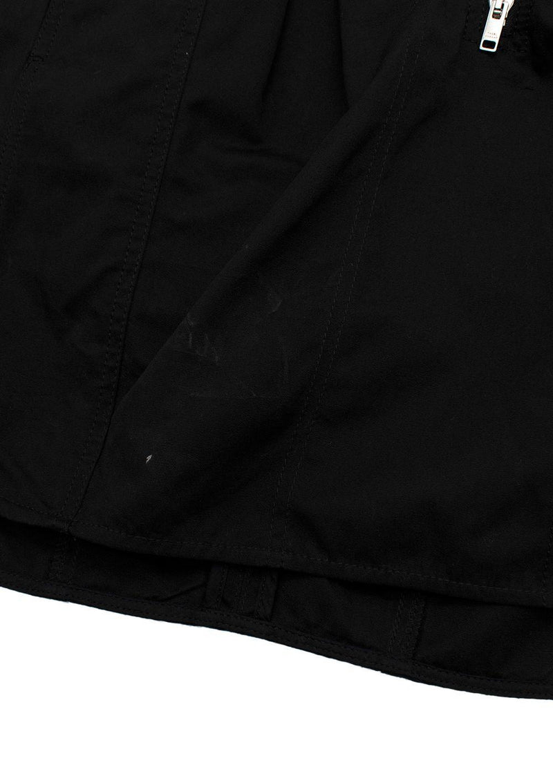 Black Zip-Front Cargo Skirt