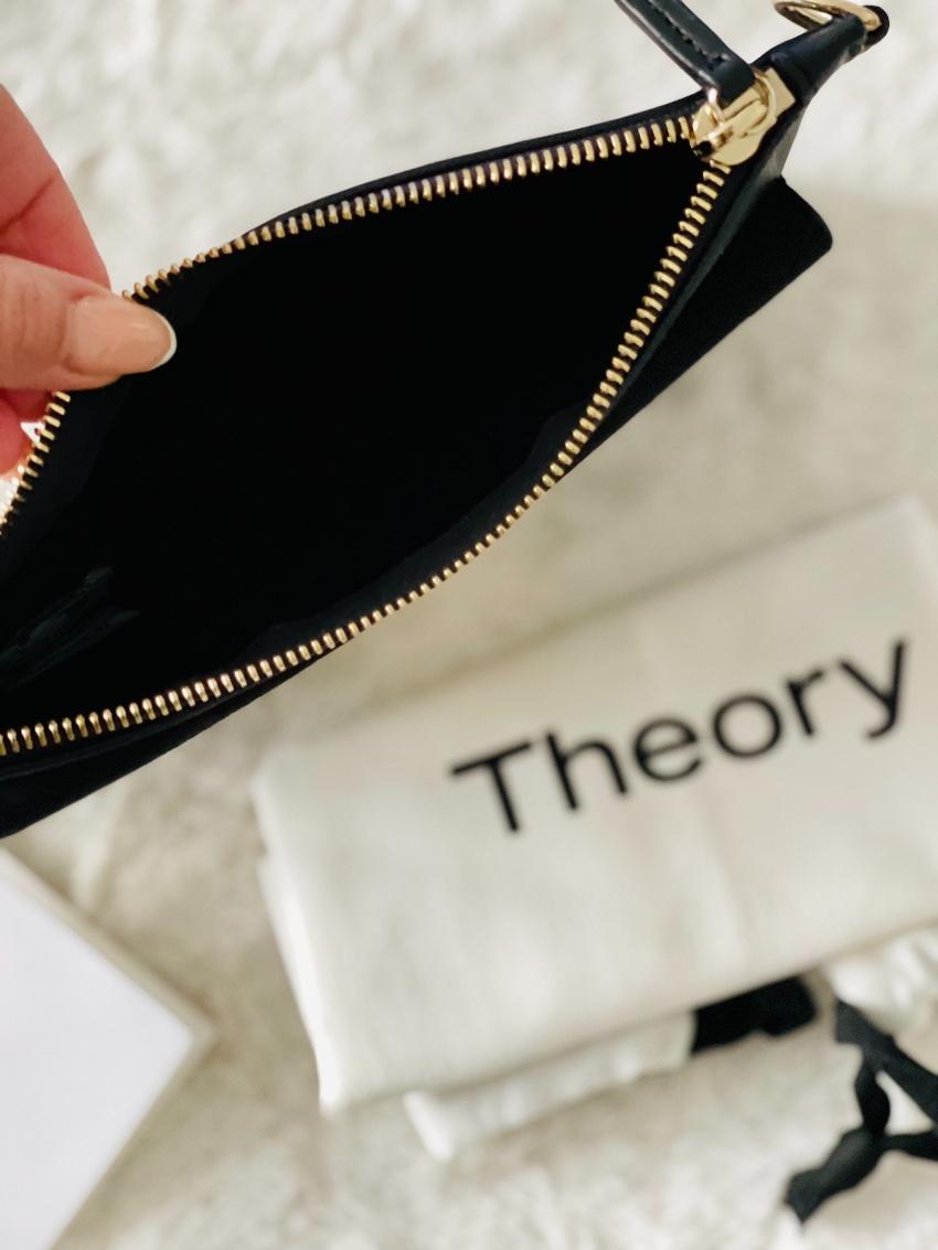 Theory Black Small Leather Clutch