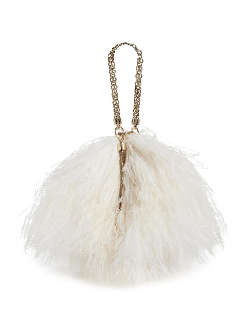 Jimmy Choo White Ostrich Feather Clutch