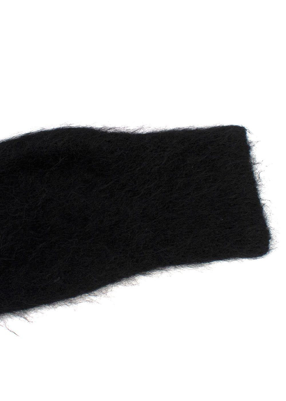 Ganni Black Brushed Alpaca Wrap Jumper