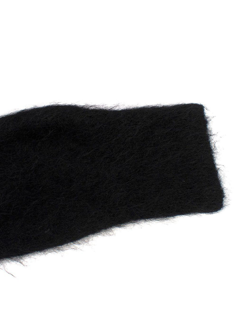 Ganni Black Brushed Alpaca Wrap Jumper