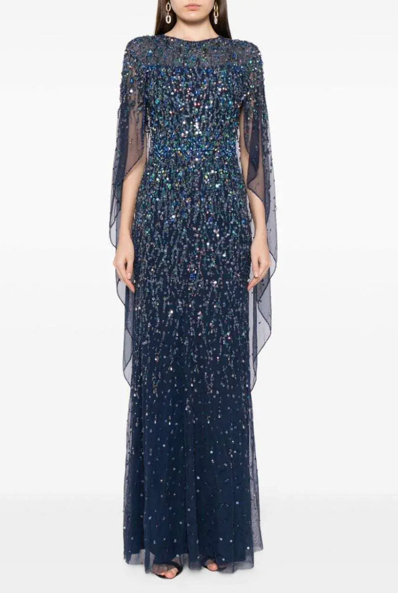 Jenny Packham Delphine Sequin-Embellished Gown Dress
