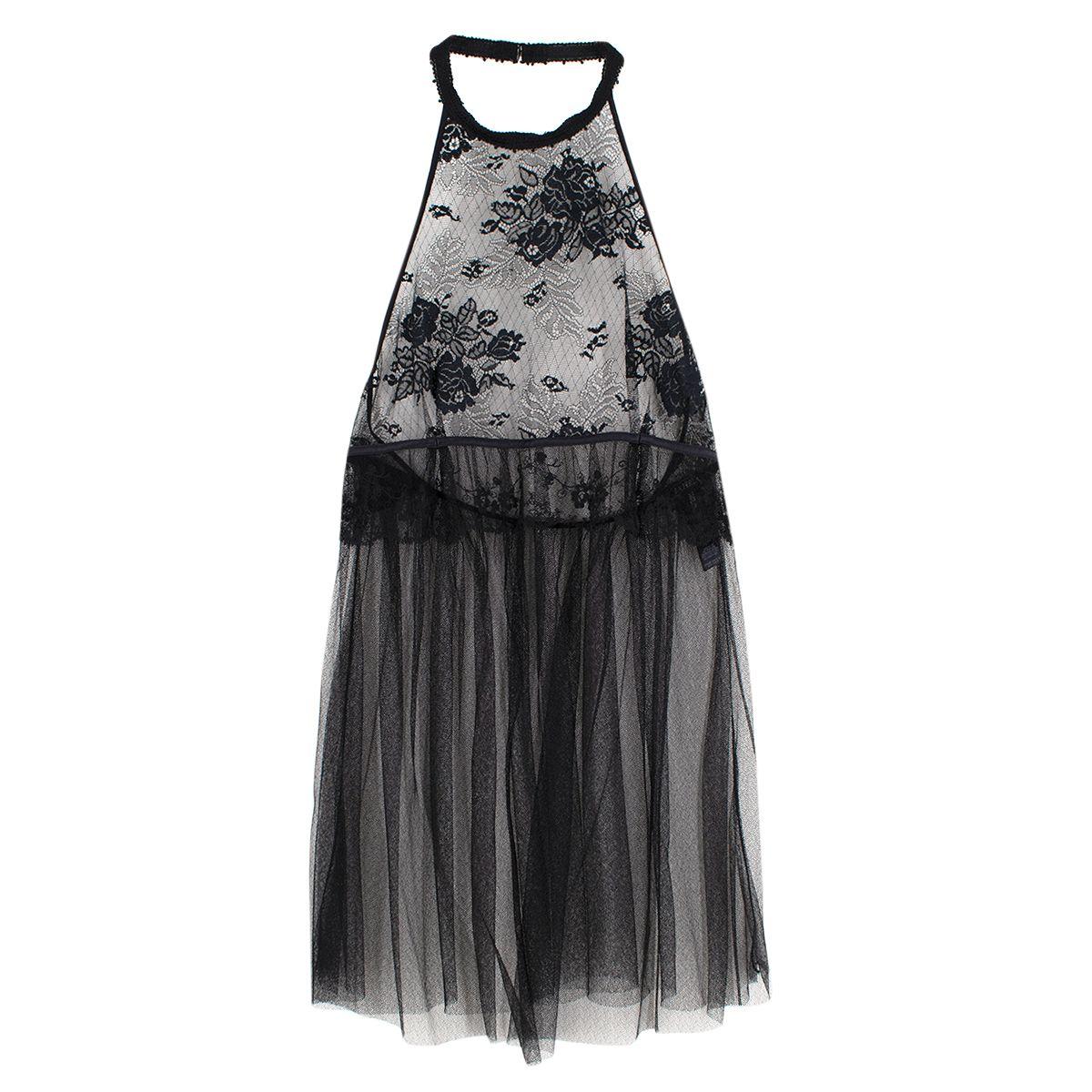 Tulle & Lace Sheer Halterneck Camisole