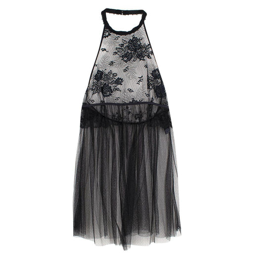 Black Tulle & Lace Sheer Halterneck Camisole