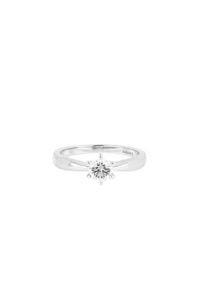 platinum & brilliant cut white diamond solitaire ring 52.5EU