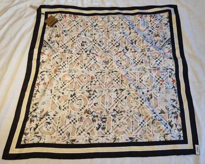 Burberry Montage Print Silk Square Scarf