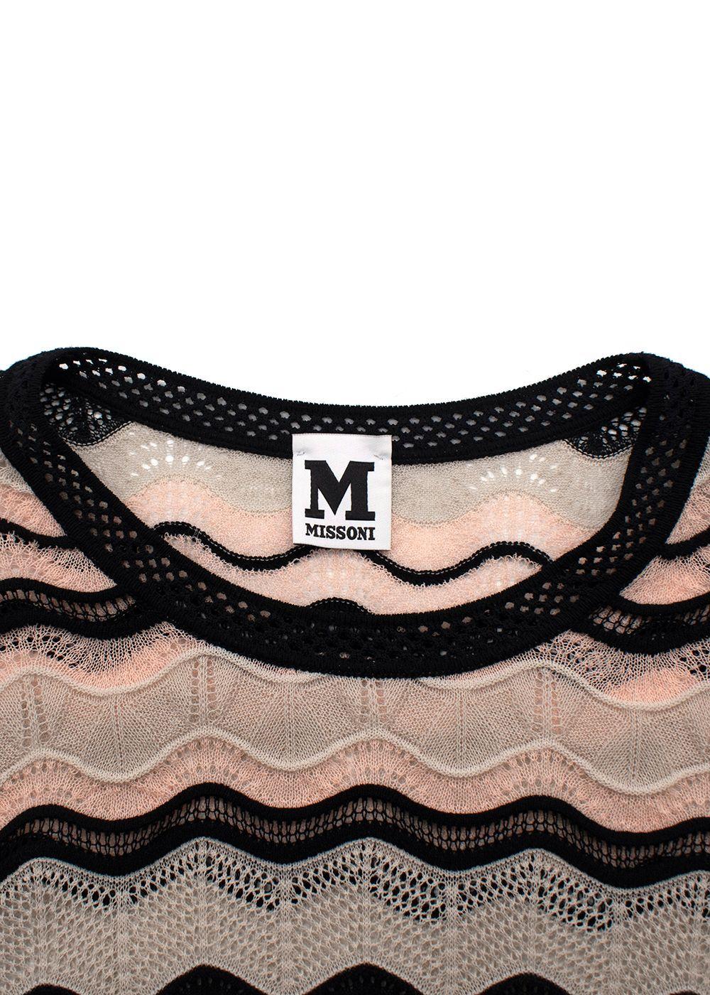 Missoni Pink Zig Zag Lightweight Knit Top