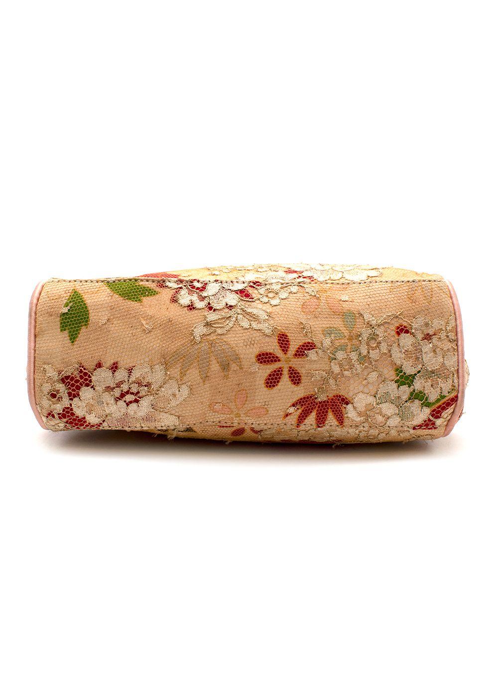Vintage Embellished Cream Lace Handbag