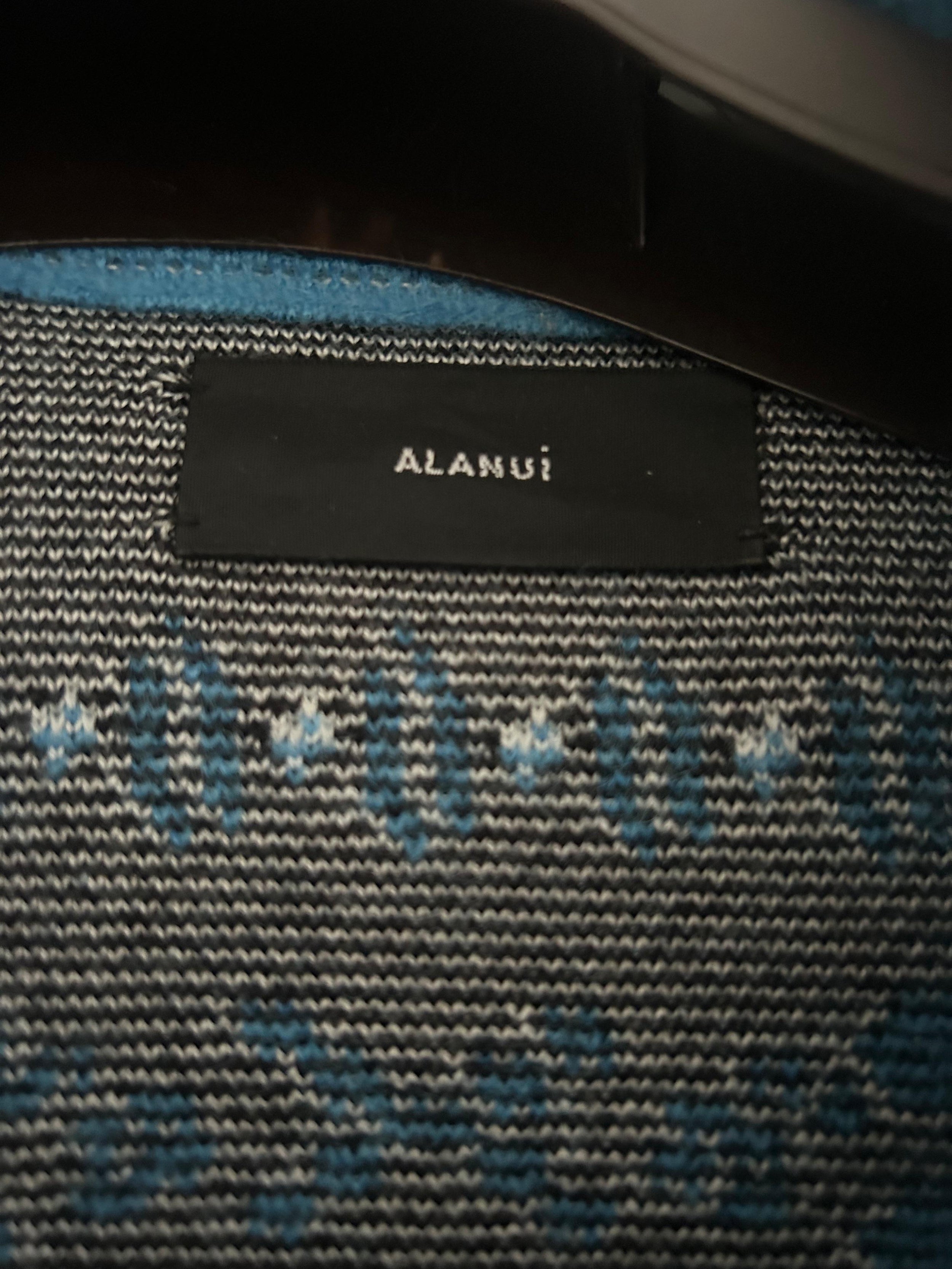 Alanui Blue Bandana Print Wool Cardigan