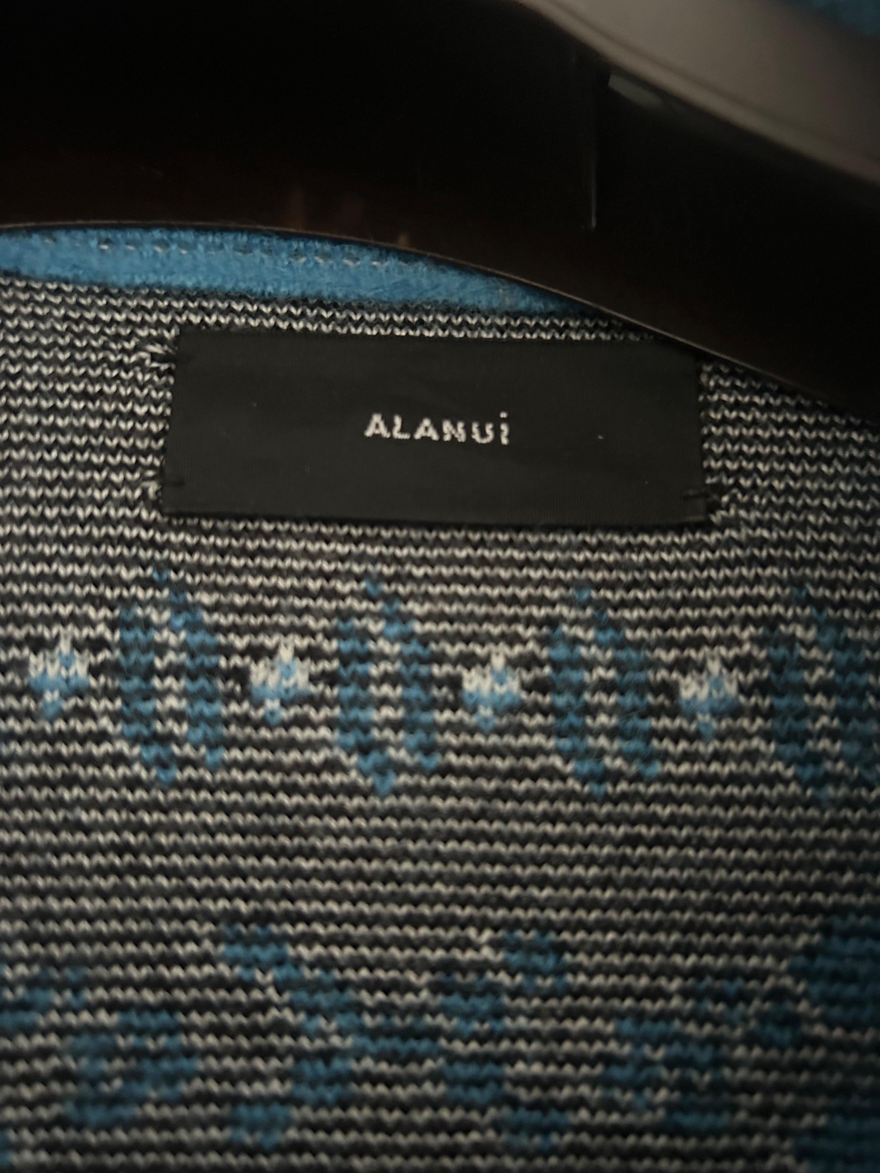 Alanui Blue Bandana Print Wool Cardigan
