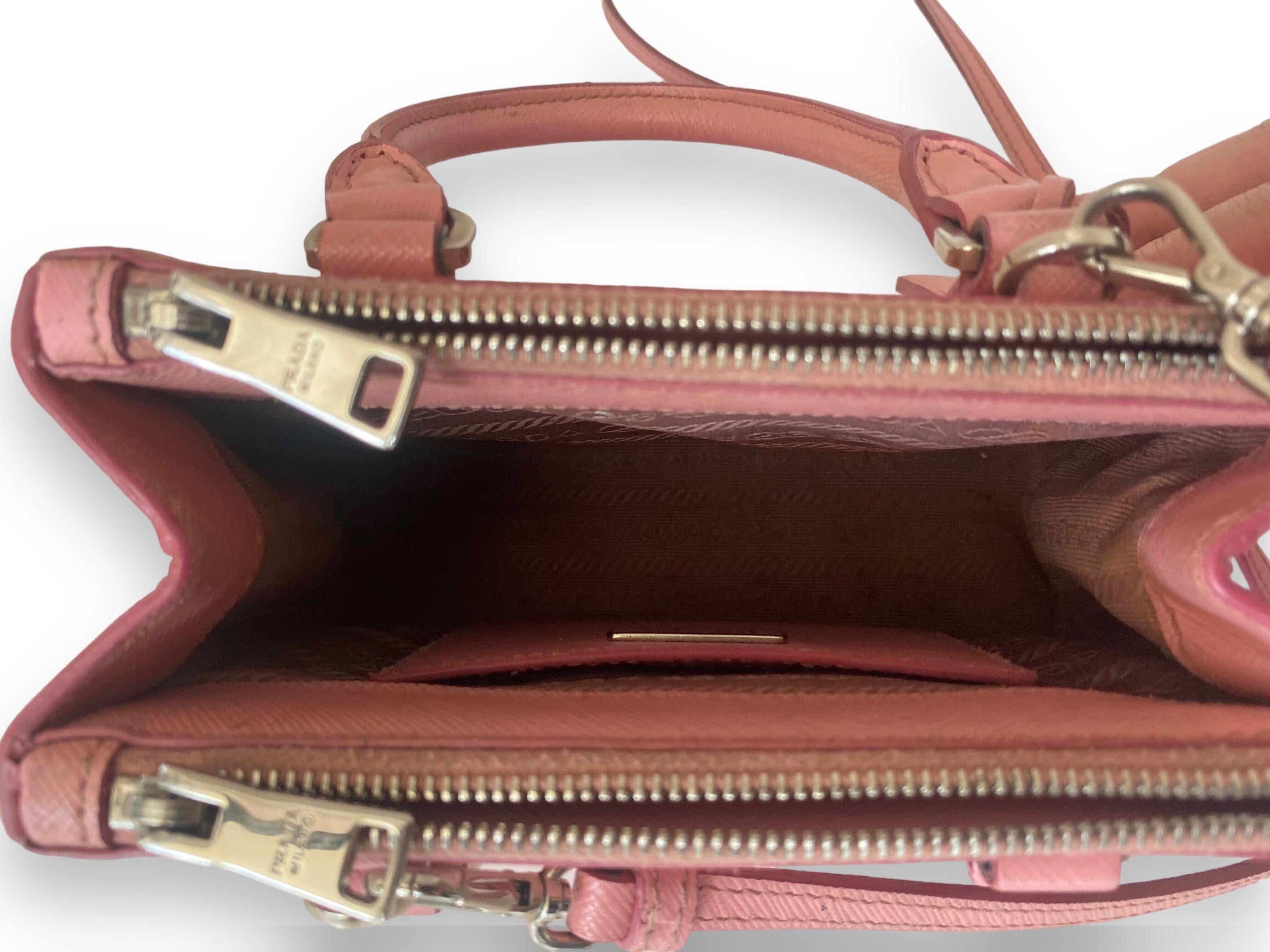 Pink Saffiano Galleria Mini-Bag