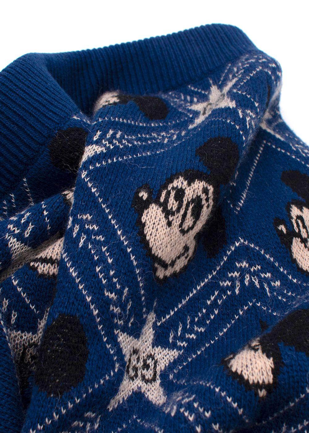 Gucci x Disney Blue Mickey Mouse Wool Midi Skirt