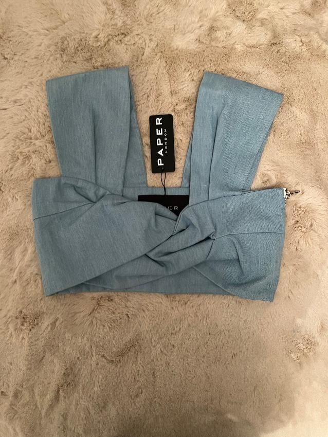 Paper London Plage Twist Top in Nichol Blue