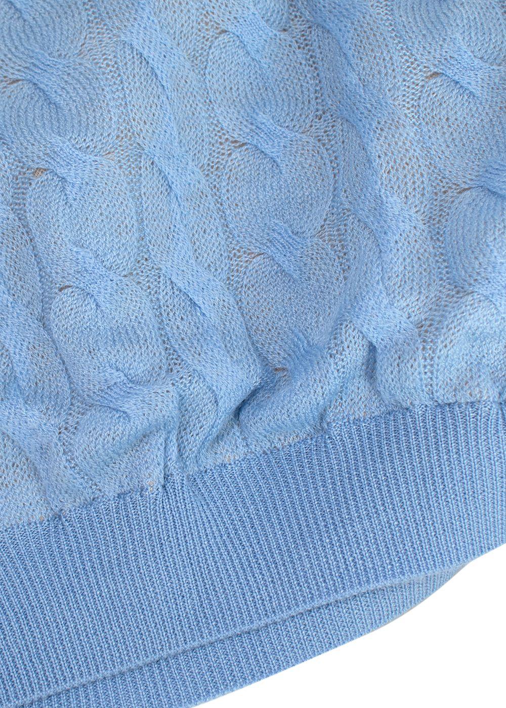 Dior Sky Blue Wool, Cashmere & Silk Cable Knit Jumper Dress