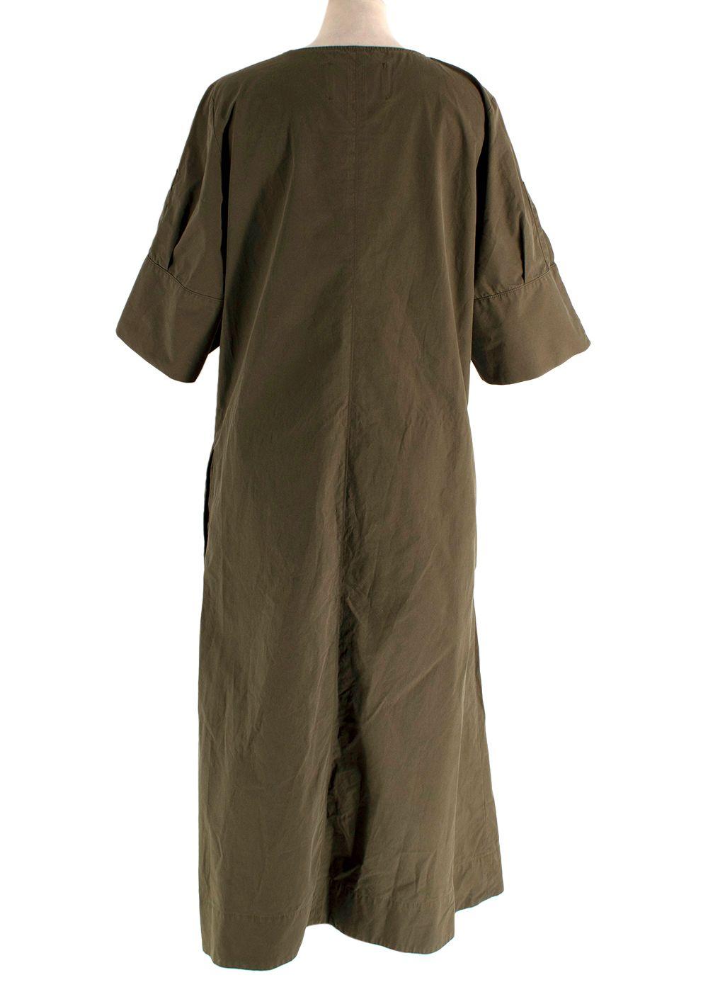 Studio Nicholson Cotton Poplin Olive Midi Dress