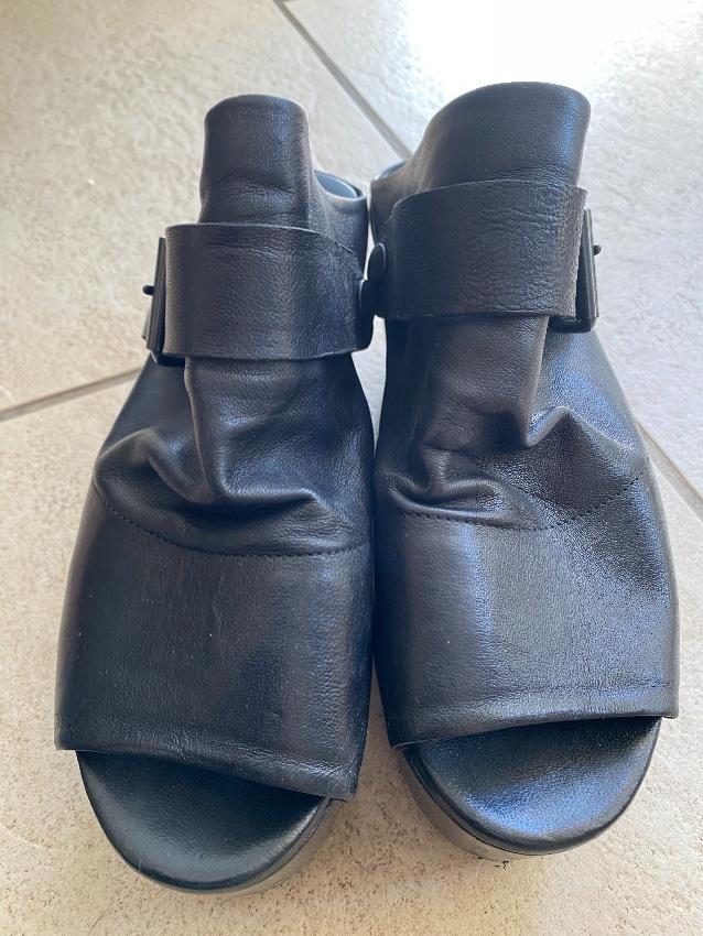 Marsell Black Leather Chunky Platform Slides