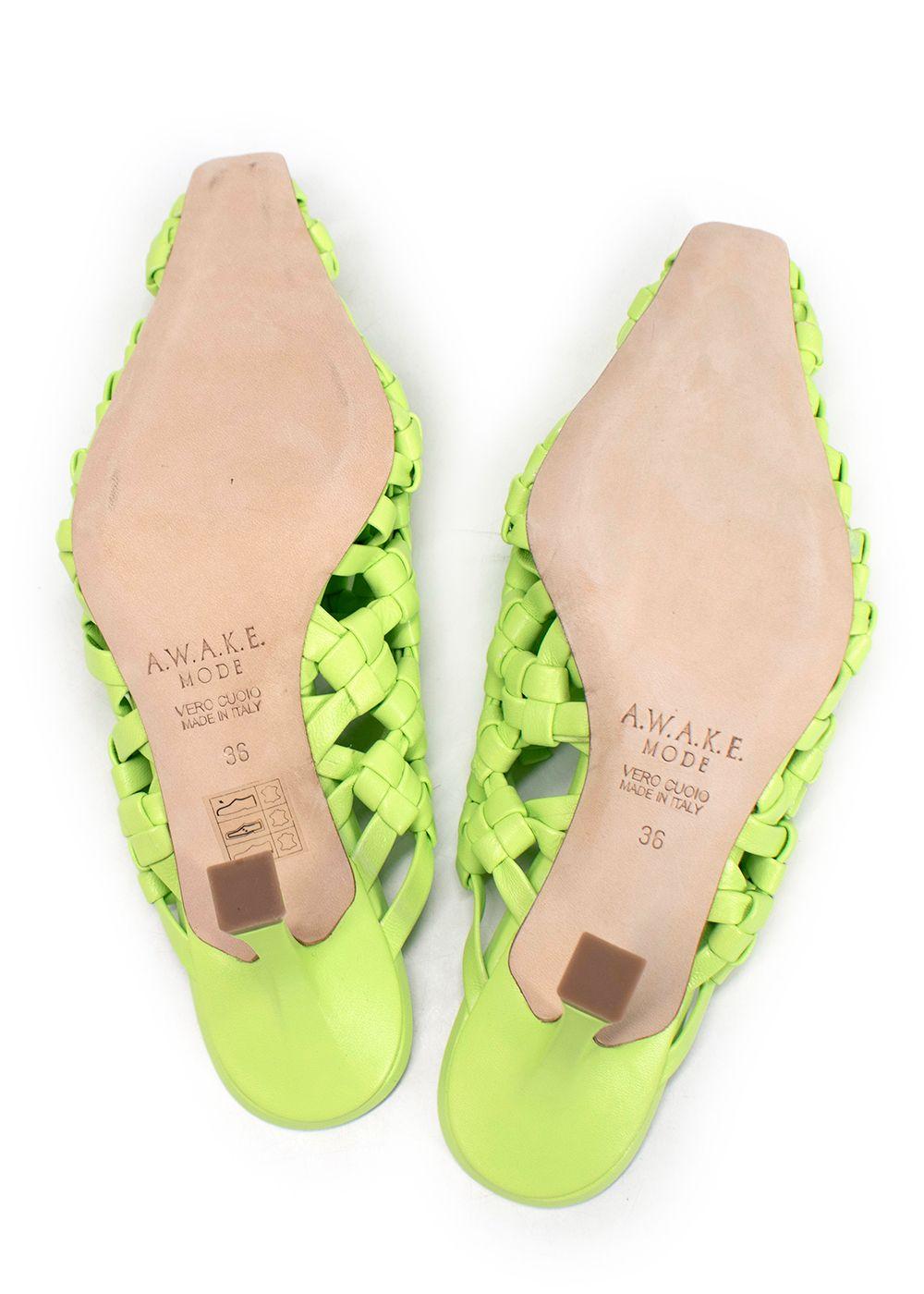 A.W.A.K.E Mode Neon Regina Weaved Mules