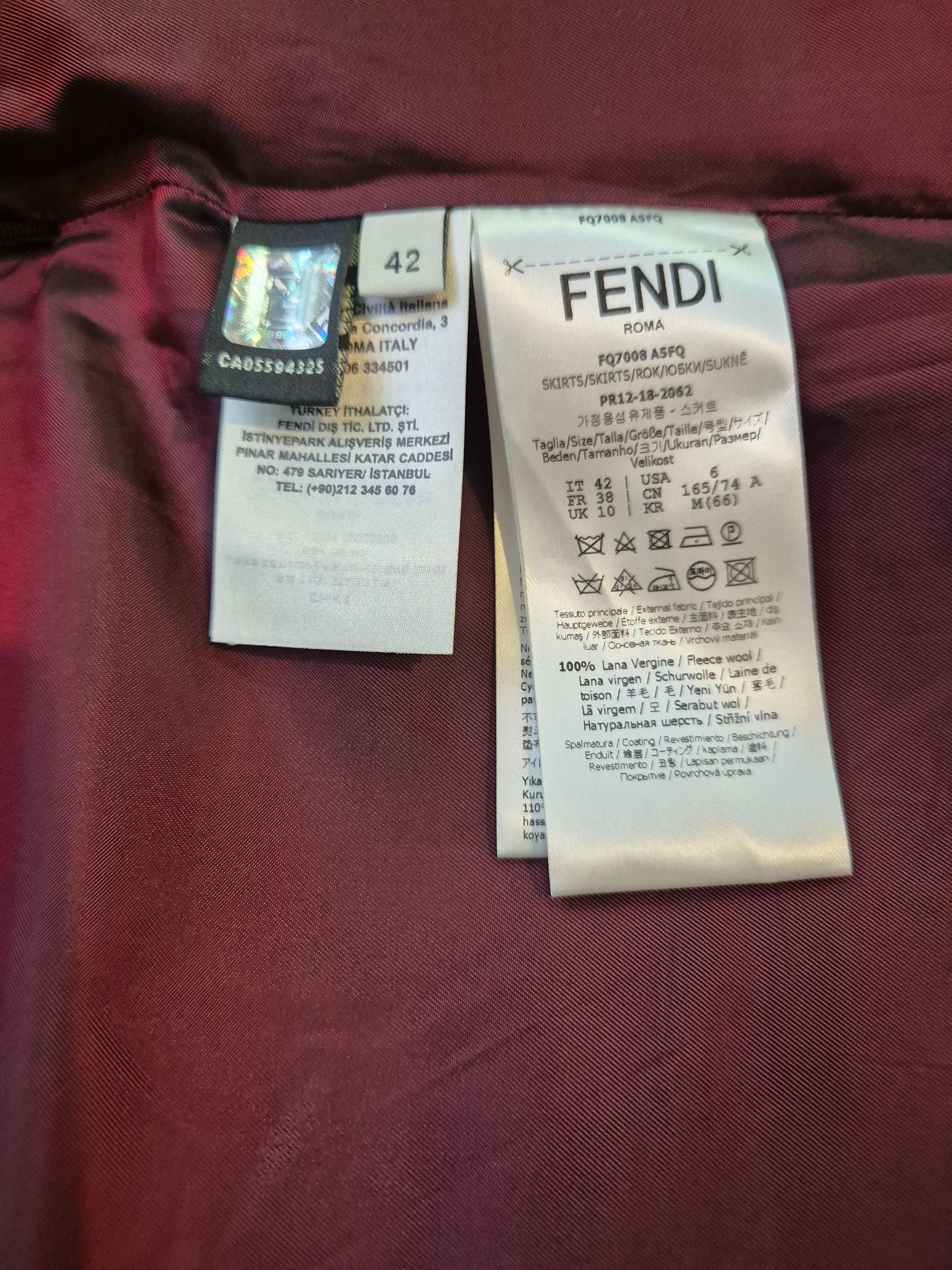 Fendi Coated Checked Mini Skirt