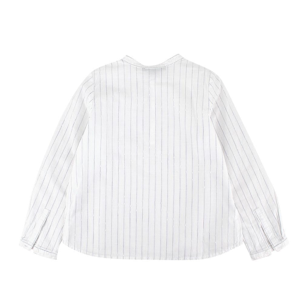 Kids 6Y White Striped Cotton Shirt