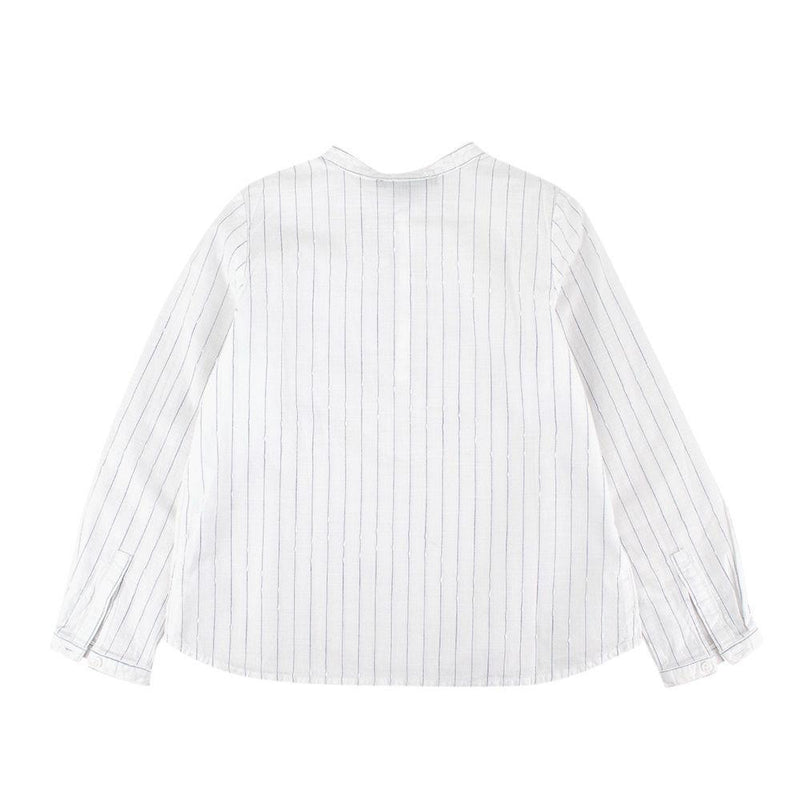 Kids 6Y White Striped Cotton Shirt
