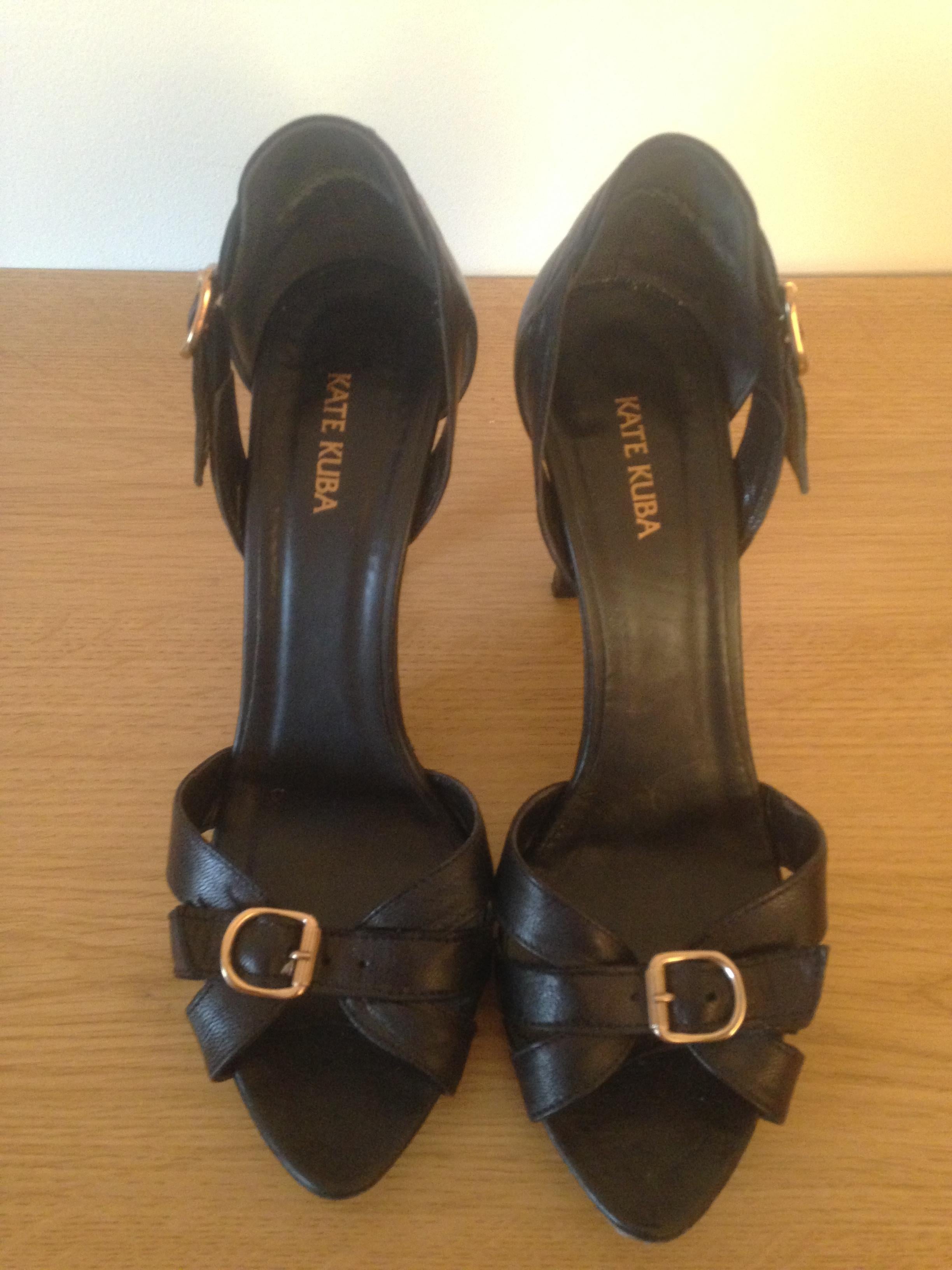 Kate Kuba black leather heels