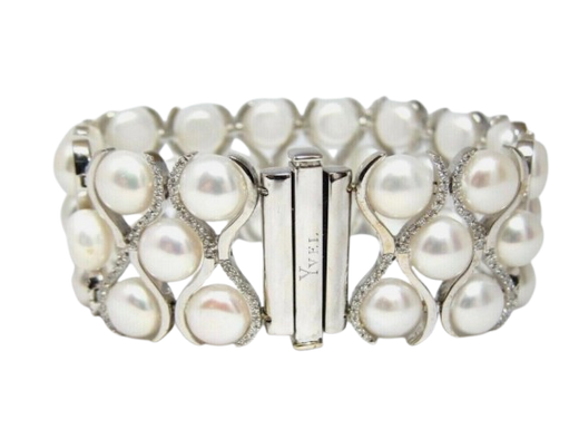 Yvel Pearl, White Gold And Diamond Cuff