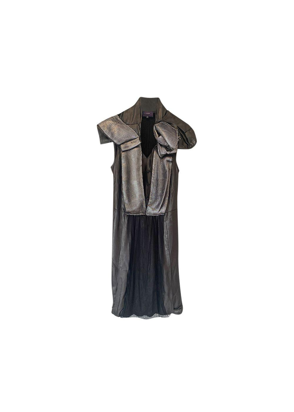Black & Silver Silk Dress