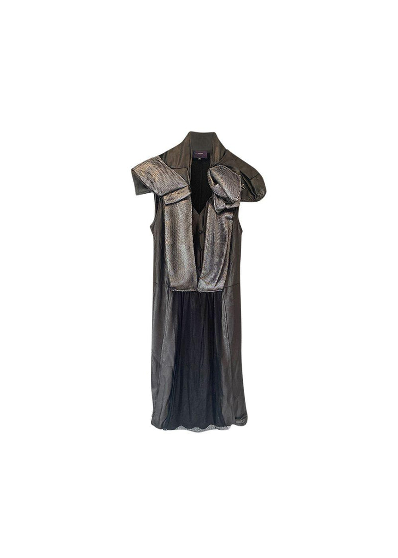Black & Silver Silk Dress