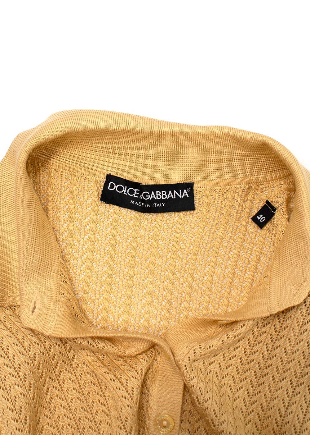 Dolce & Gabbana Yellow Crocheted silk top