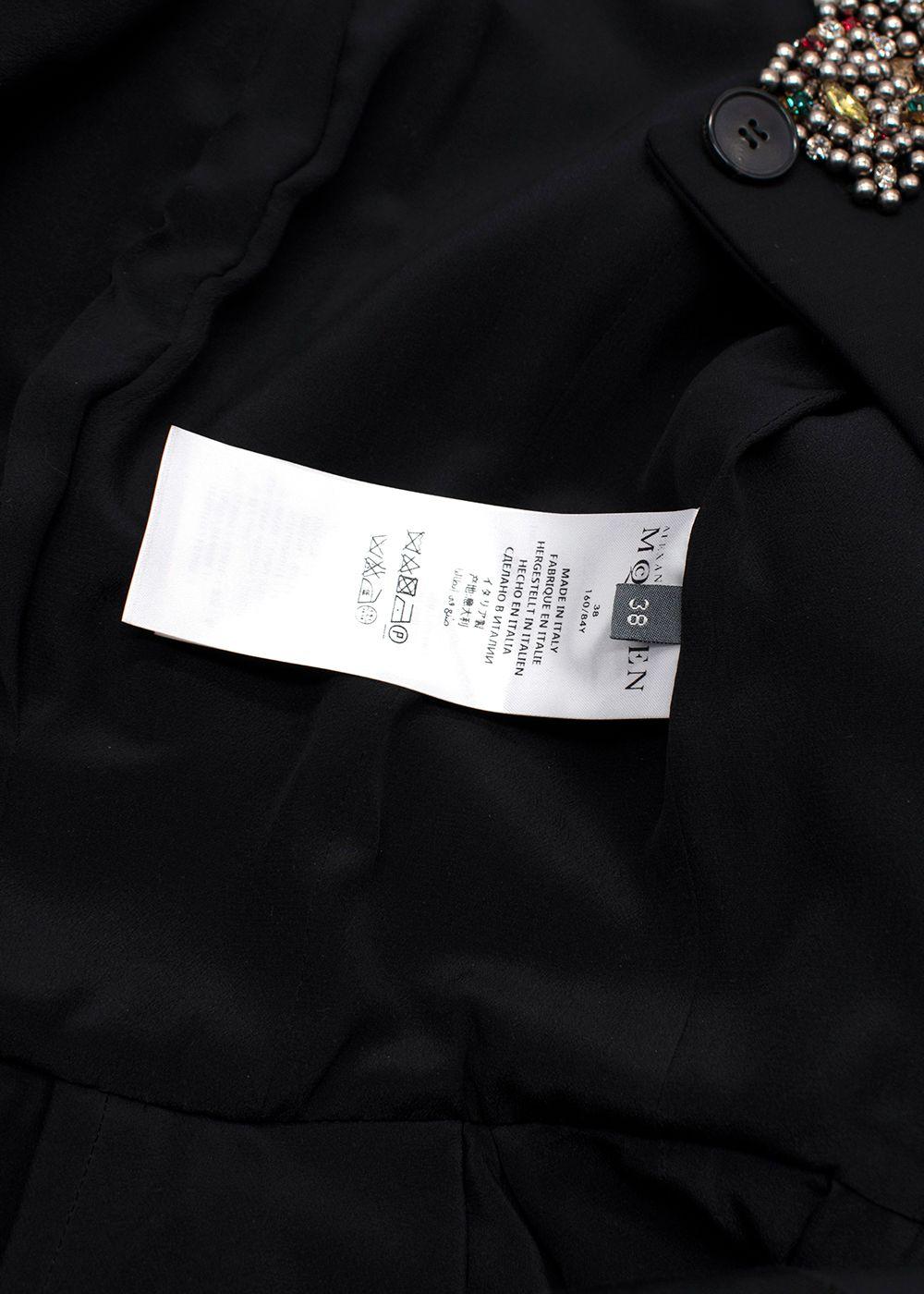 Alexander McQueen Black Embellished Peplum Jacket
