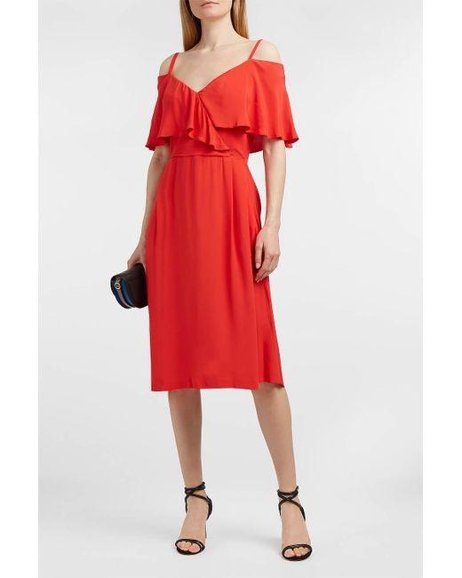 Paul & Joe Severiny Cold-Shoulder Pink Crepe de Chine Dress