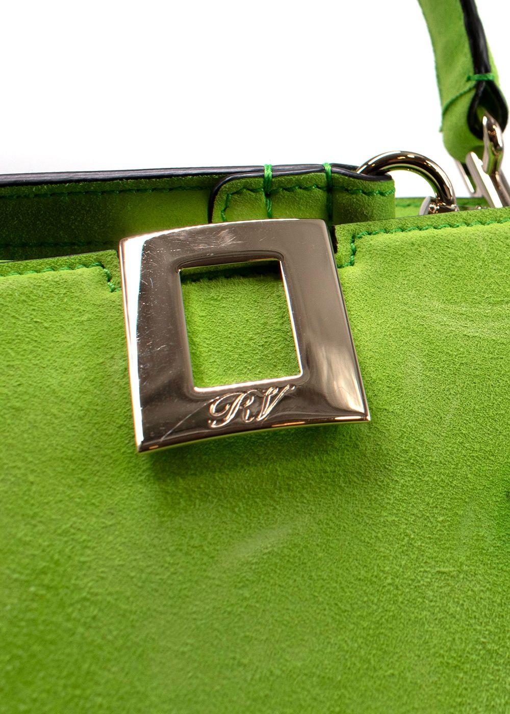 Roger Vivier green suede tote