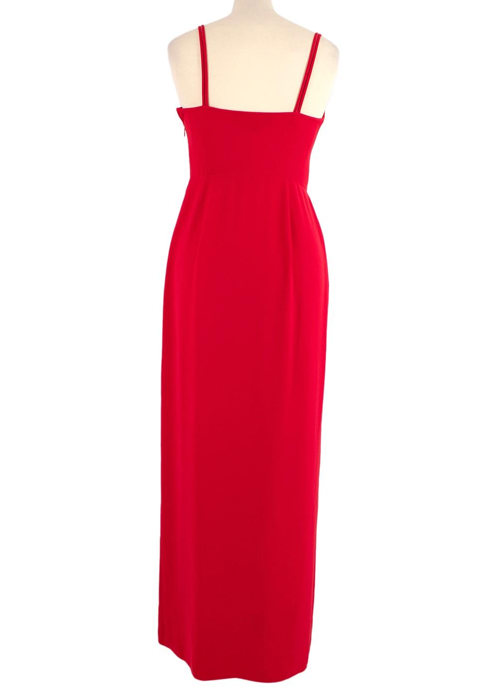 Jenny Packham Red Sleeveless Midi Dress