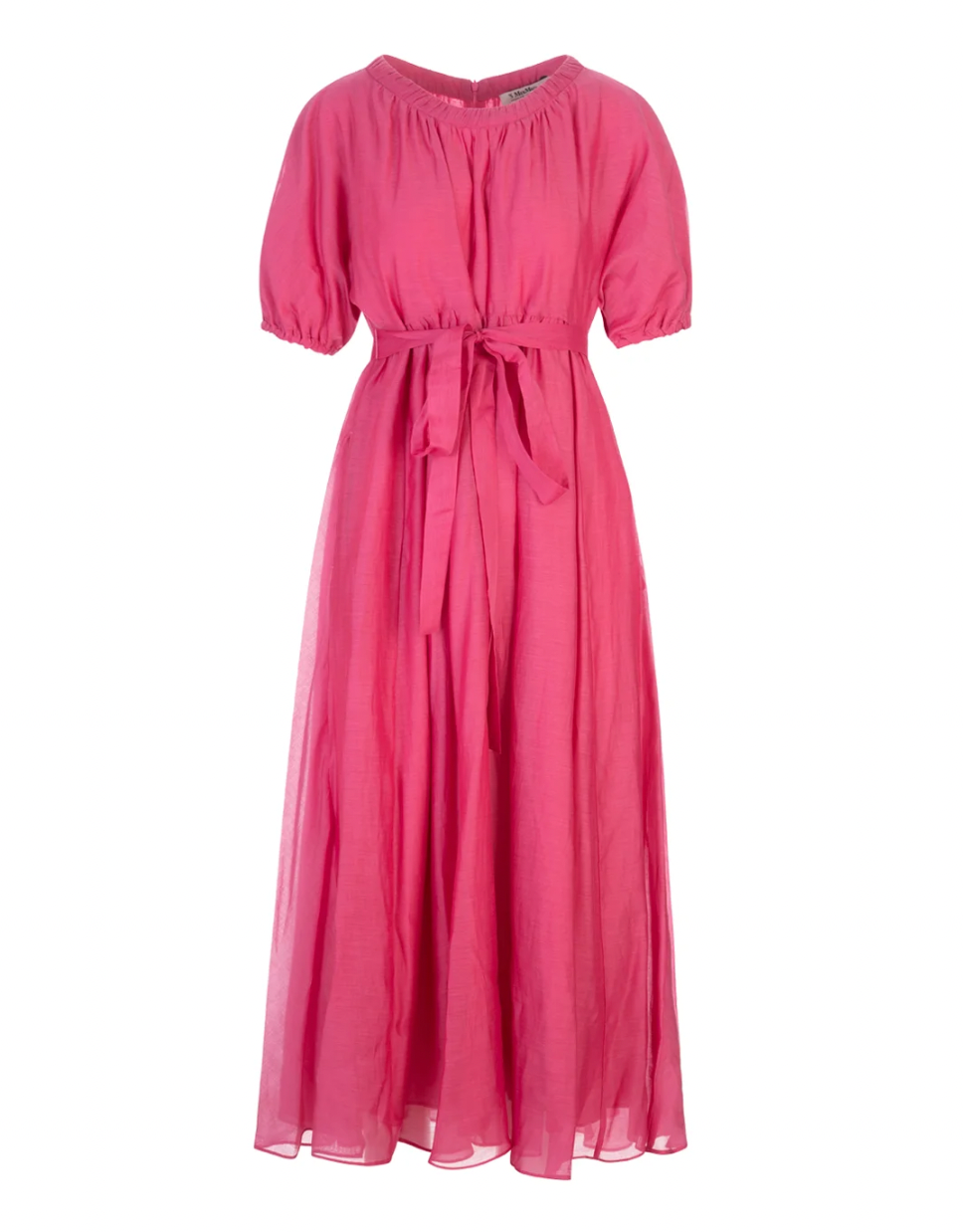 Max Mara Pink Fresia Belted Silk Blend Dress