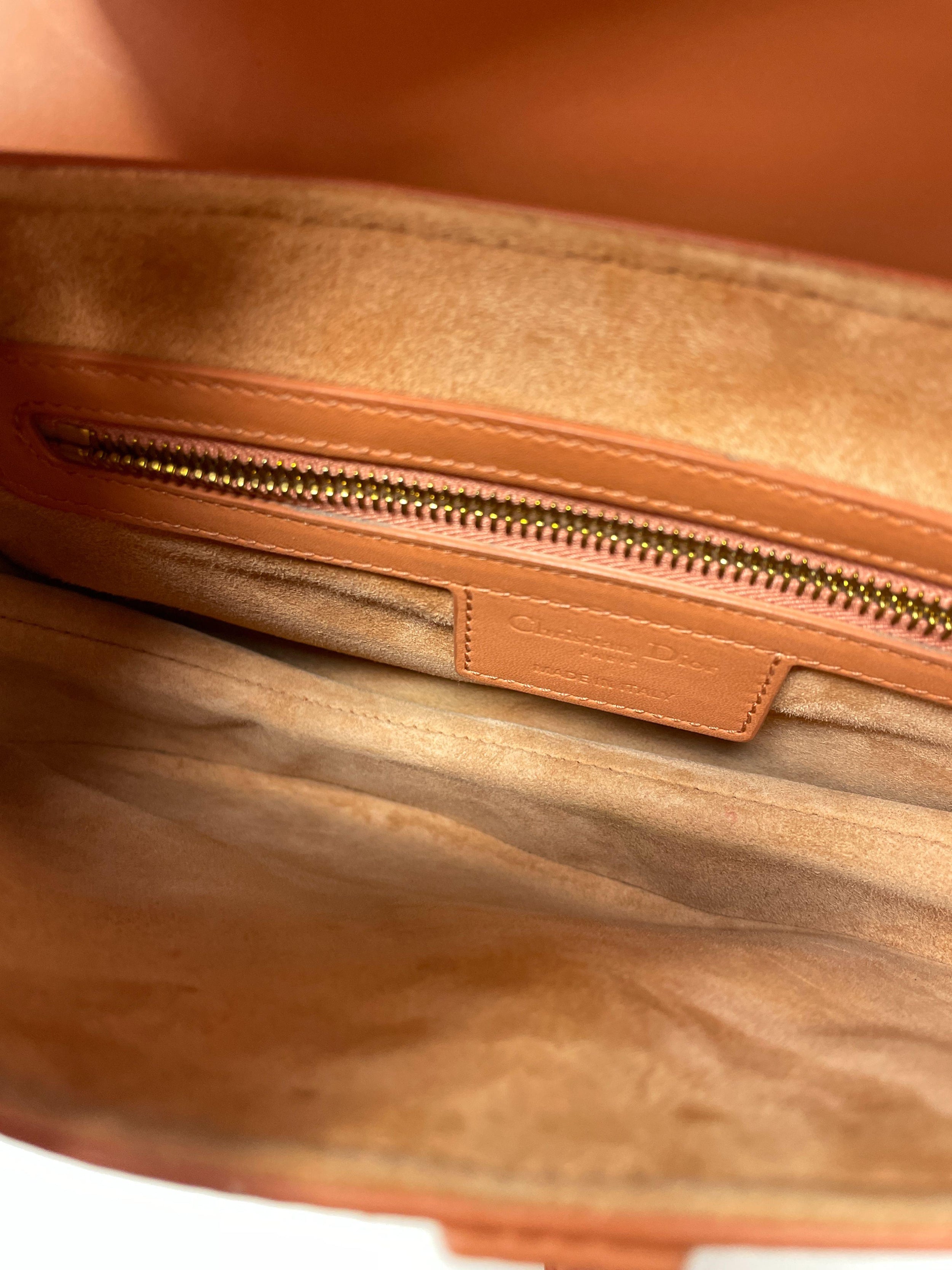 Dior Orange Medium Saddle Bag