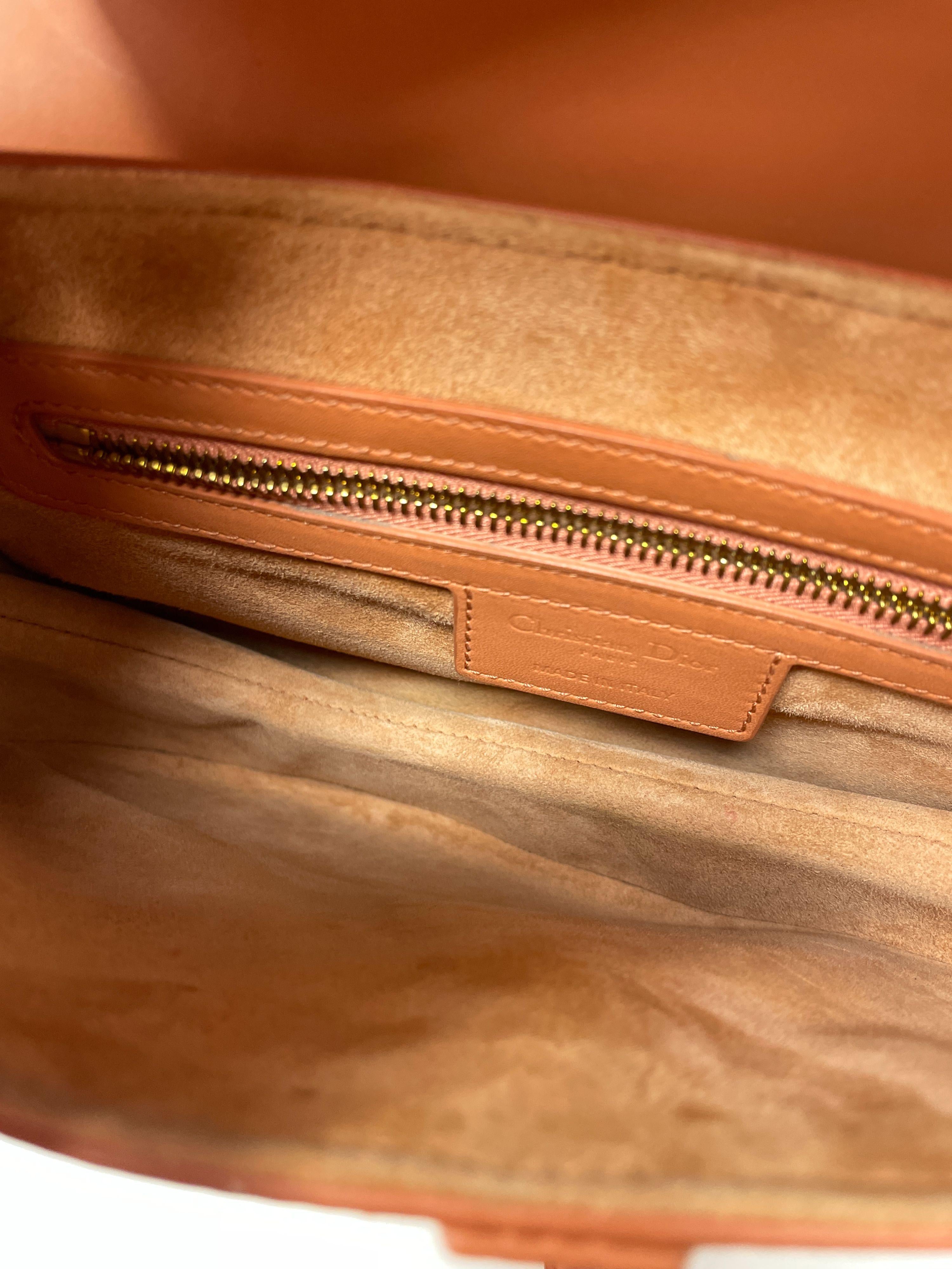 Dior Orange Medium Saddle Bag