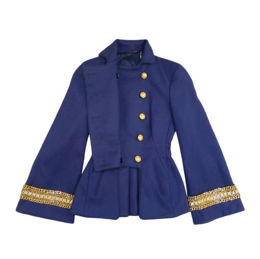 Alexander McQueen Blue Military Double Breasted Jacket