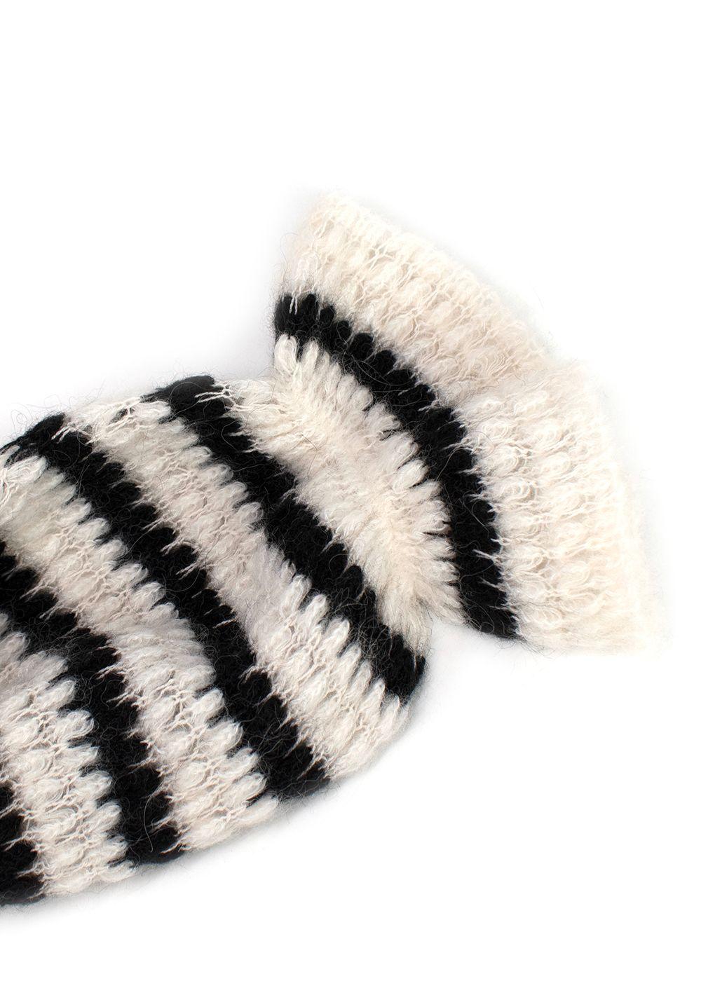 Ulla Johnson Black and White Striped Camilla Ruffle Sweater