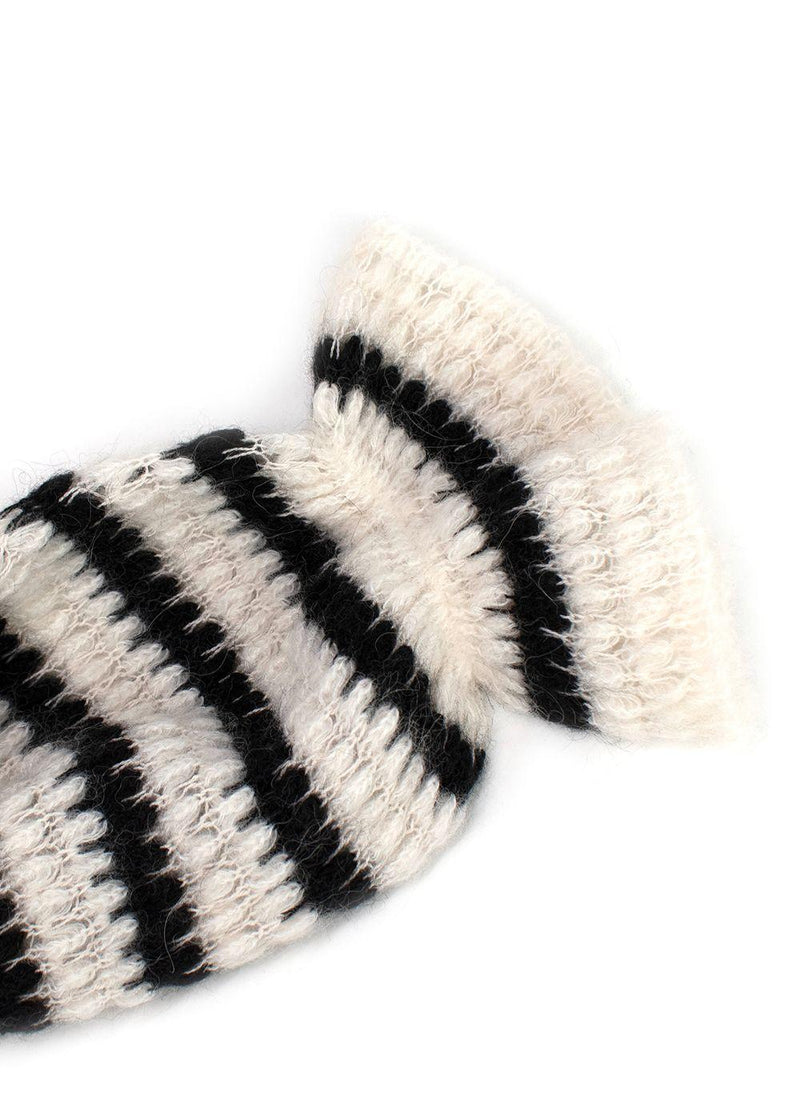Ulla Johnson Black and White Striped Camilla Ruffle Sweater