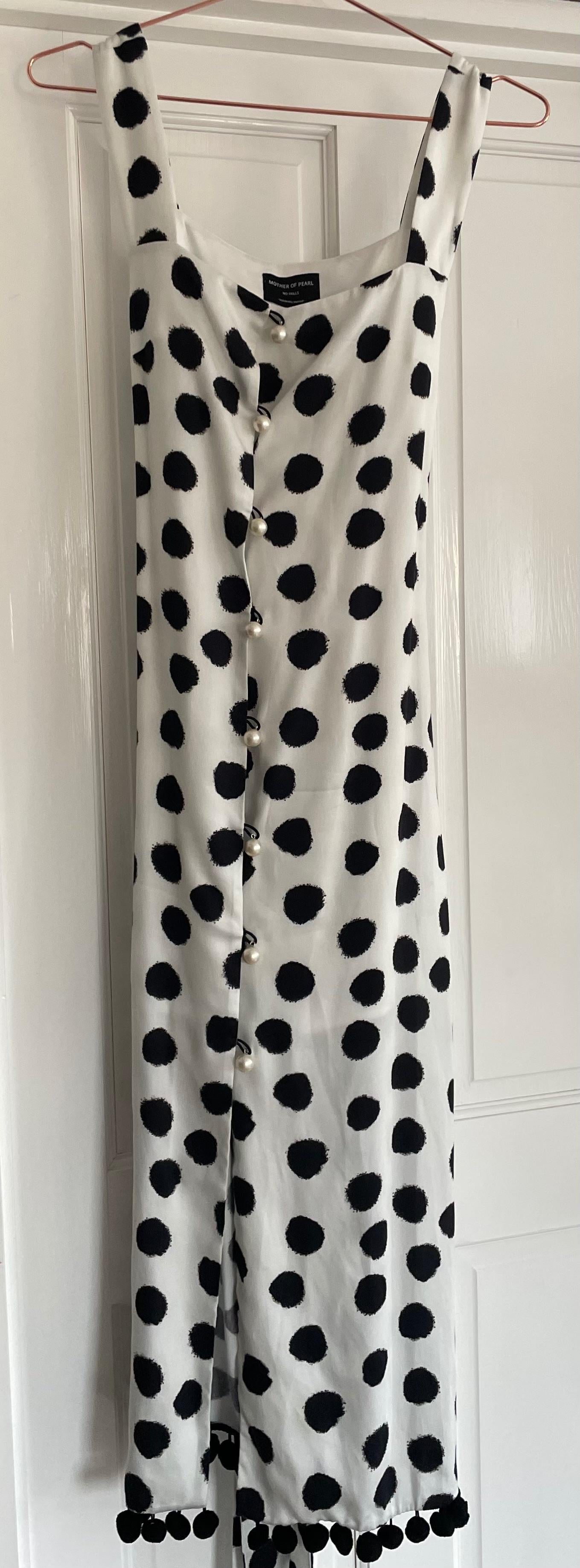 Sleeveless Button Down Spotted Dress
