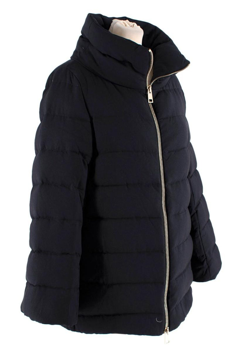 Herno Black Twill Padded Quilted Jacket